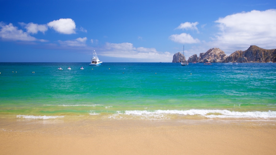 San Lucas Bay showing general coastal views and a sandy beach