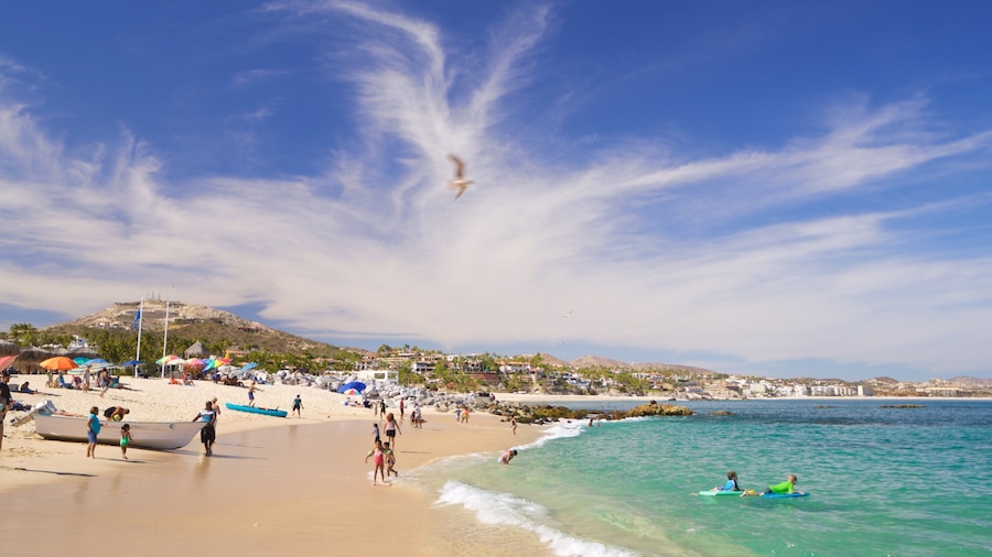 Palmilla Beach which includes general coastal views and a beach as well as a small group of people