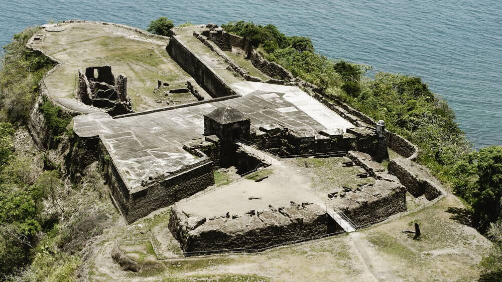 Aerial view of Fort Sherman at Toro Point, Panama Canal, Panama