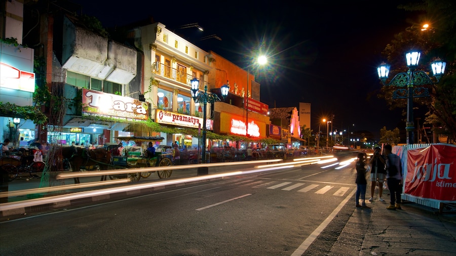 Malioboro Street which includes night scenes