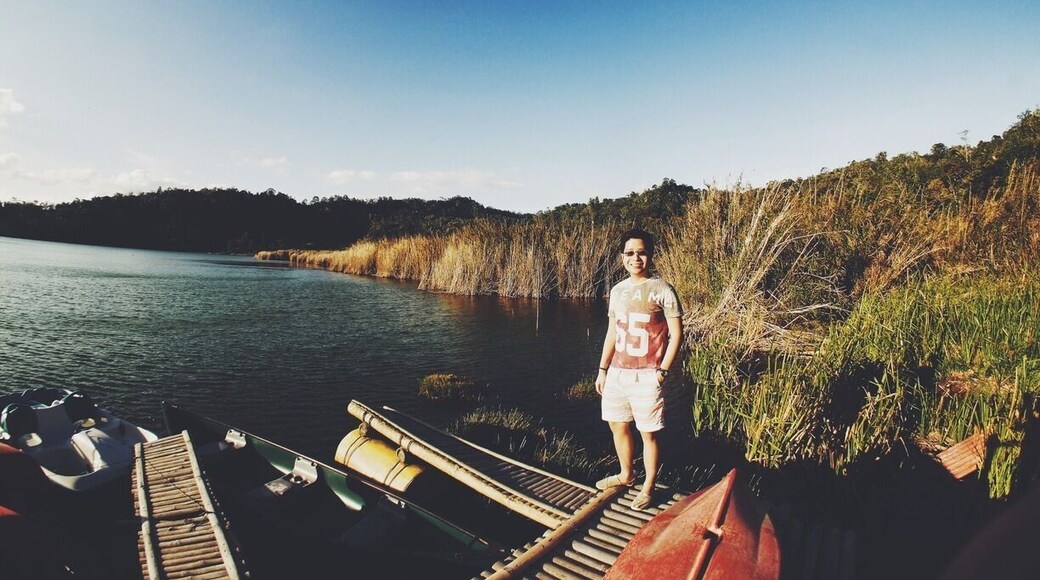 -Linow Lake-
It's a lake created by volcanic activities and the colour is changing every day, from dark green to blue.
It's located in Tomohon city, 25 kilometre from Manado, the capital of North Sulawesi.
Getting here is very easy as the road is all in good condition with just some minor flaws,
The ticket fee is Rp 25,000 (US$ 2) per person with a complimentary welcome drink. You can eat traditional Minahasan snacks, such as Pisang Goroho, with Roa chili sauce (very recommended)
The view is spectacular, the air is very clean, the temperature is cold. It's a perfect getaway for your afternoon tea out the city.