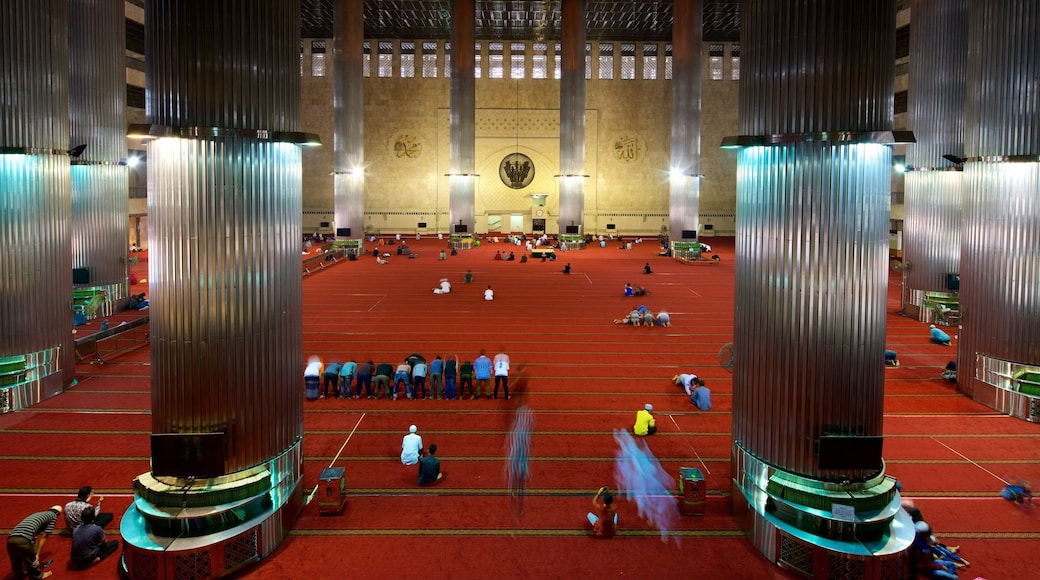 Istiqlal Mosque featuring heritage architecture, interior views and a mosque