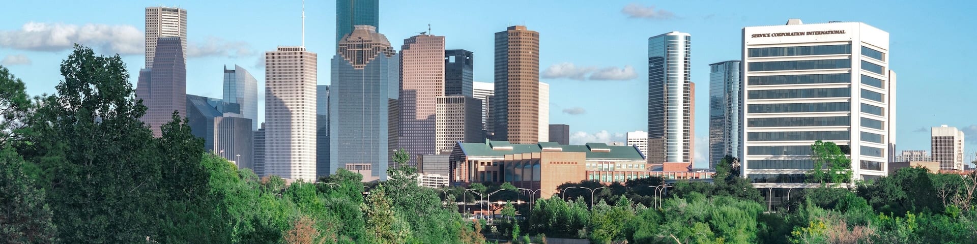 Buffalo Bayou in Houston with Skyline