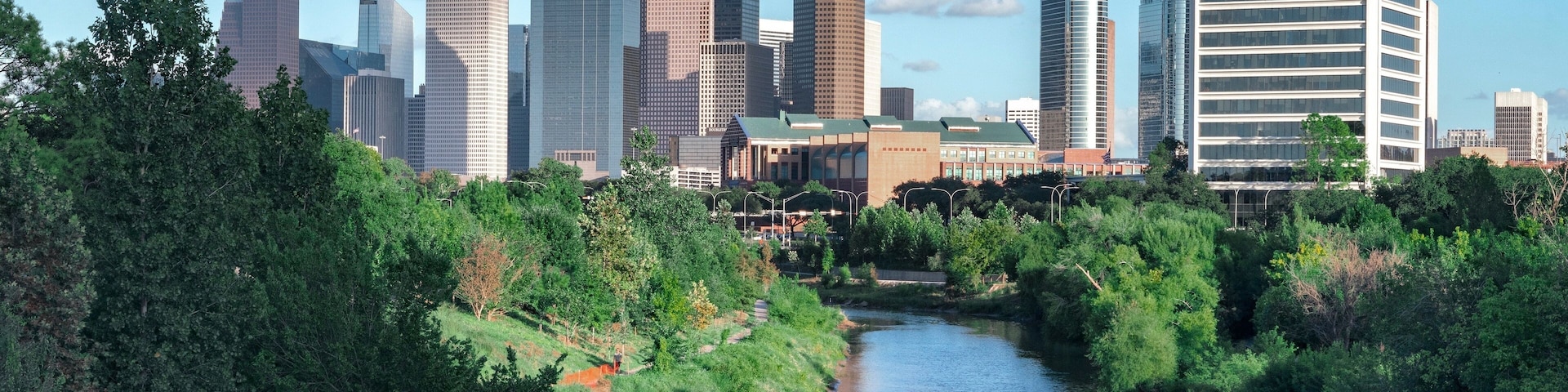 Buffalo Bayou in Houston with Skyline
