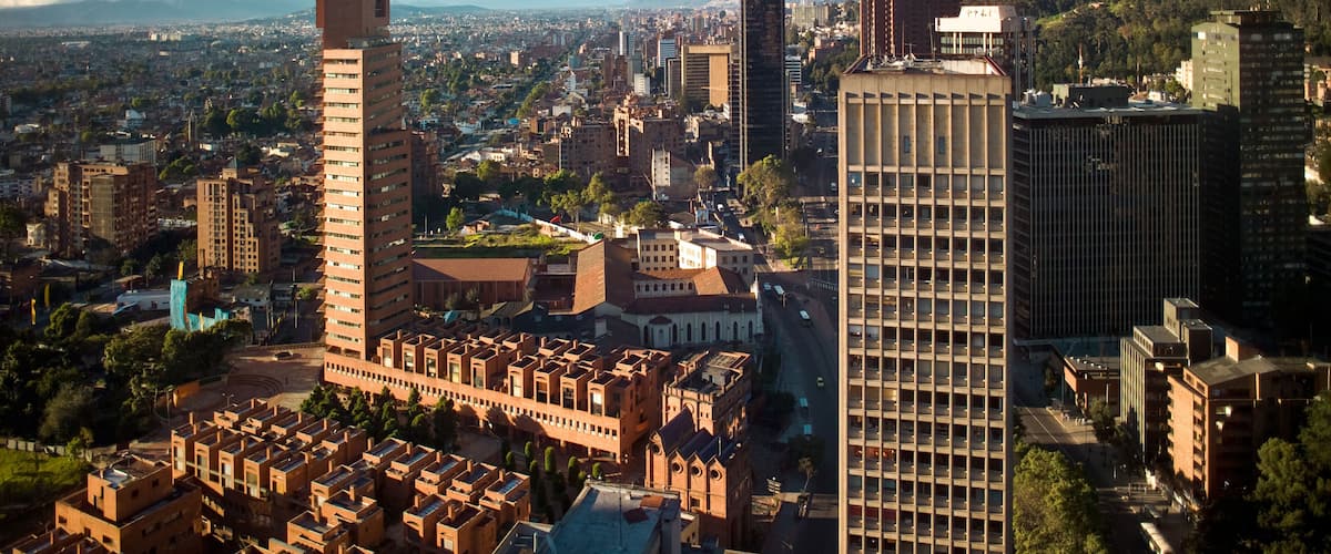 Panoramic view of the financial district of Bogota, Colombia