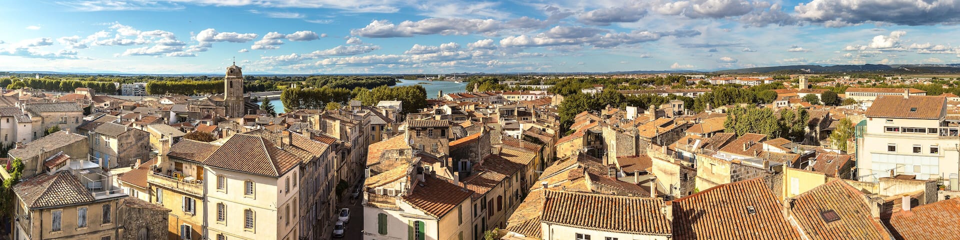 Aerial view of Arles, France