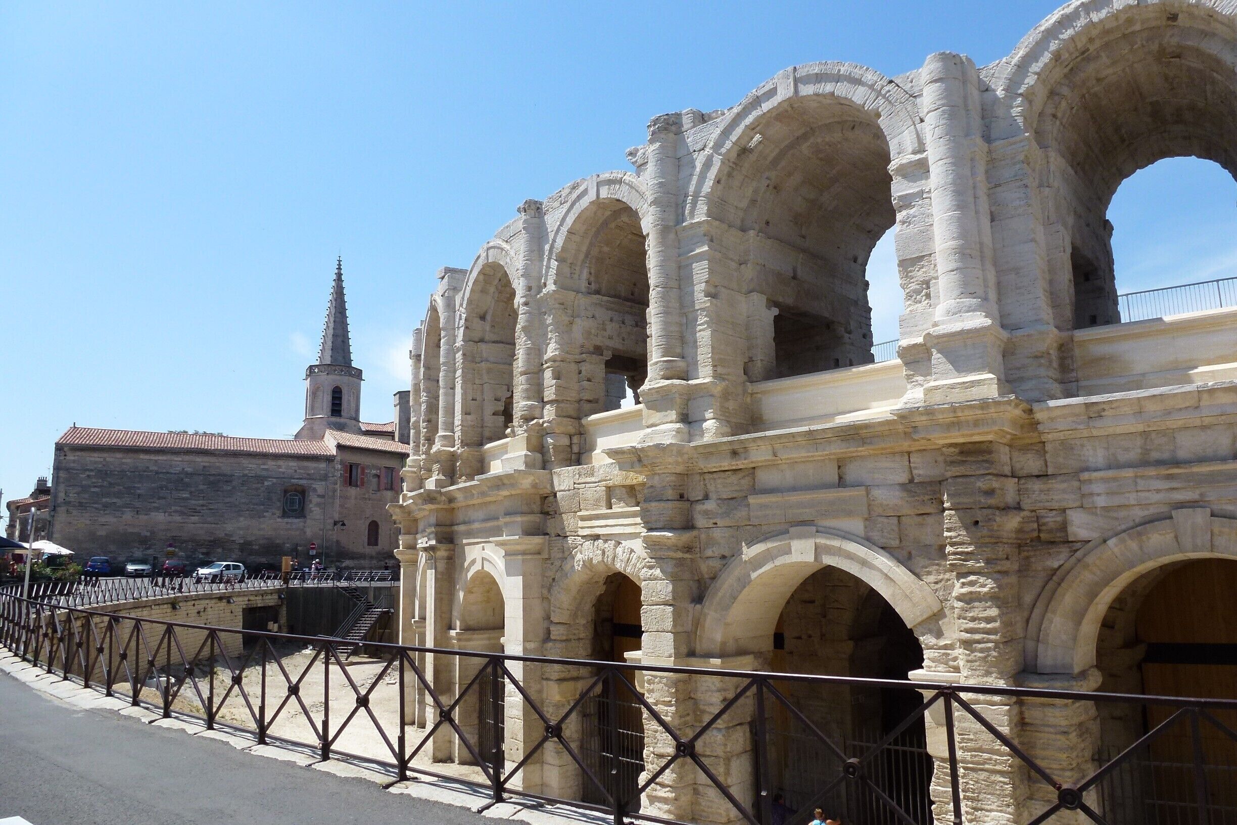 The Roman amphitheatre in Arles is still used for bullfights. It's difficult to imagine how old this would have been already when medieval Arles was being built.