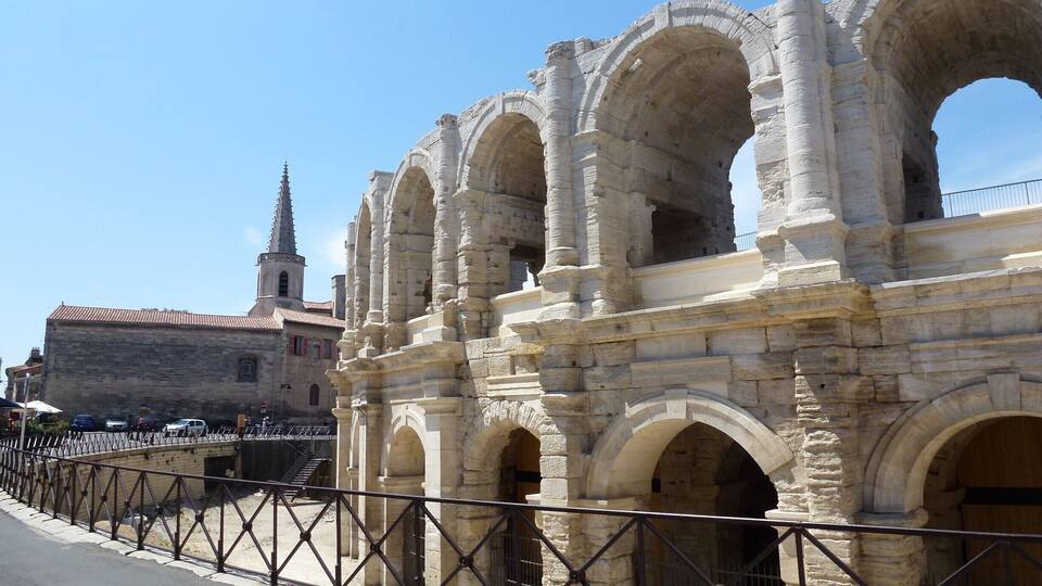The Roman amphitheatre in Arles is still used for bullfights. It's difficult to imagine how old this would have been already when medieval Arles was being built.
