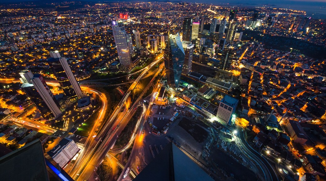 Night panoramic view of Istanbul, Turkey