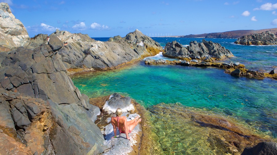 Conchi Natural Pool which includes general coastal views as well as an individual female
