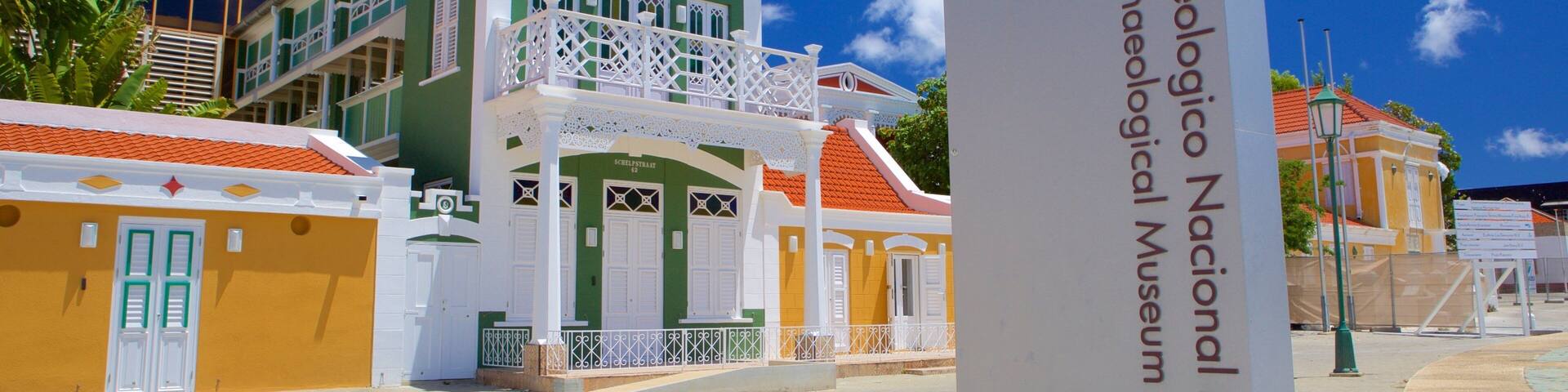 National Archaeological Museum Aruba showing signage and a small town or village