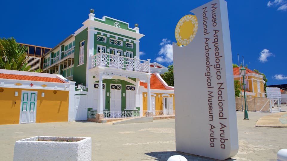 National Archaeological Museum Aruba which includes a small town or village and signage