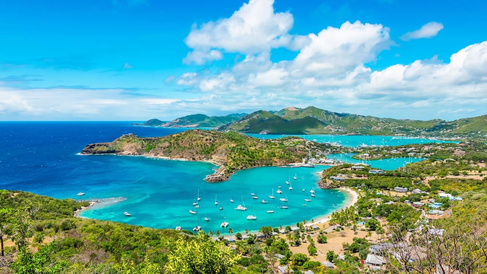 Panoramic landscape of Shirley Heights, Antigua and Barbuda