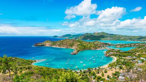 Panoramic landscape of Shirley Heights, Antigua and Barbuda