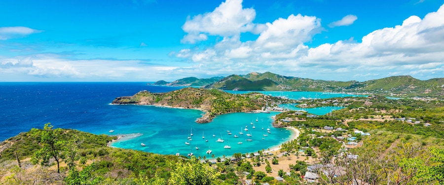 Panoramic landscape of Shirley Heights, Antigua and Barbuda