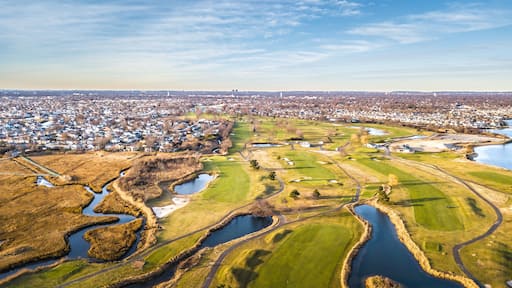 Aerial South Shore Long Island During Sunset