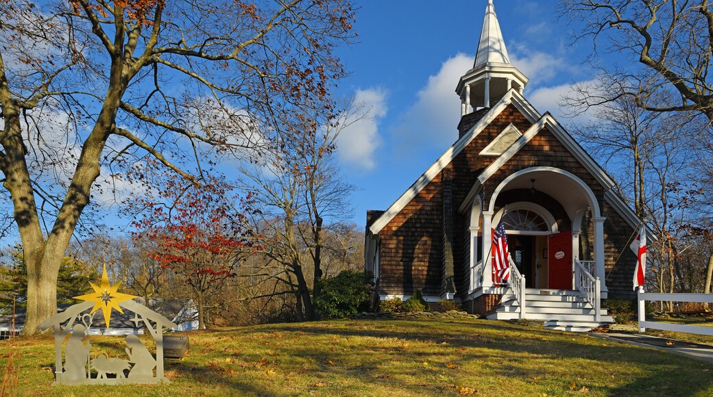St. James Chapel (1889), now All Souls Episcopal Church, historic chapel in Stony Brook, New York, before Christmas