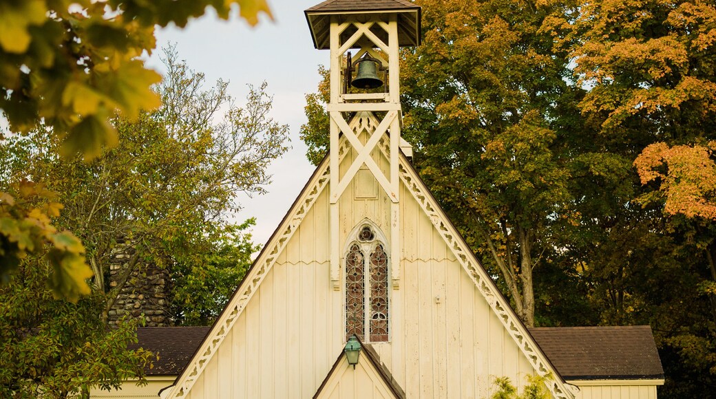 St James Chapel with autumn color, Hyde Park, New York