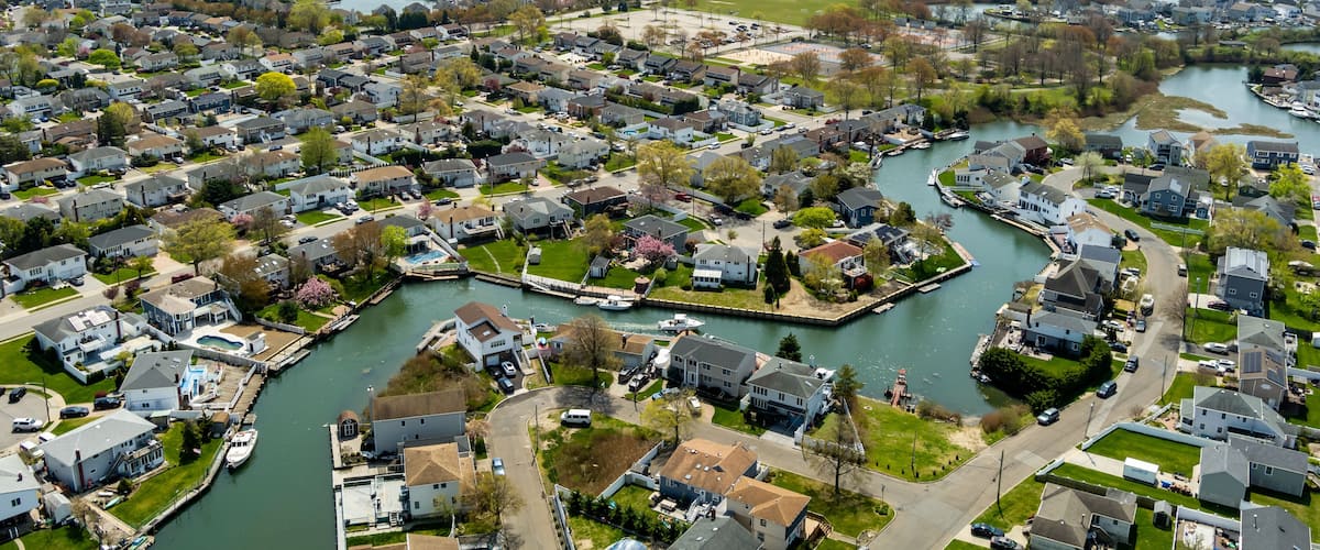 Aerial View of Massapequa and Seaford Long Island
