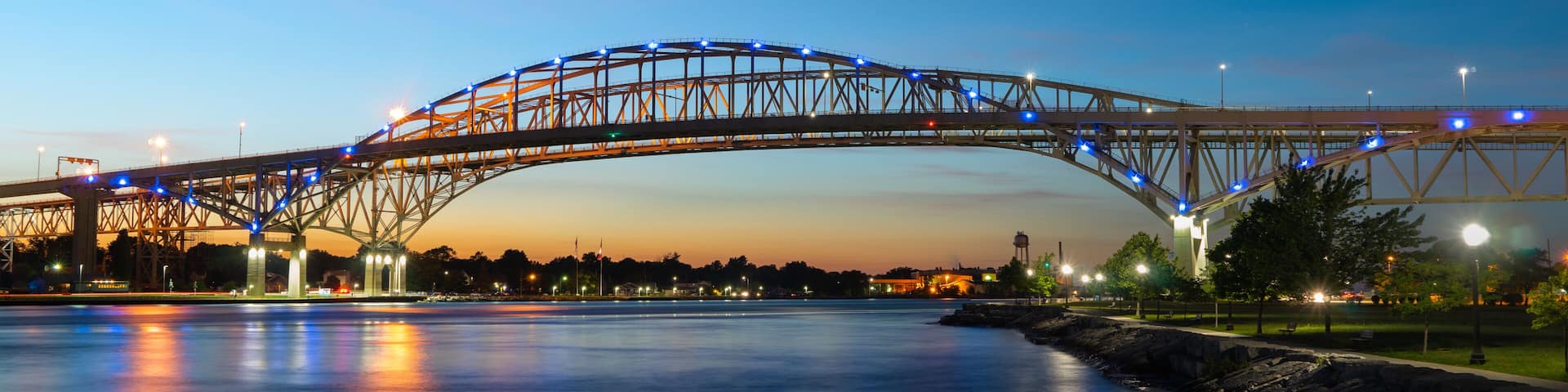 Blue Water Bridge at sunset