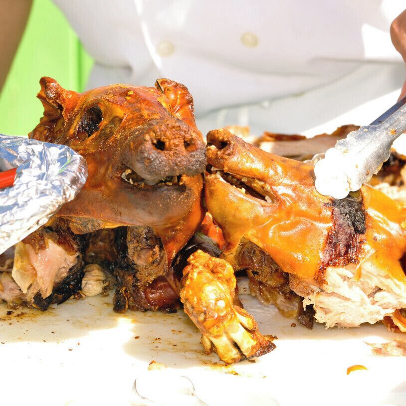 K.... I like Bacon and Pork as much as anyone... but this is simply not appetizing. I mean seriously... I can't look at this and go "Oh Yummy!". 

well.... maybe I can. BUT... I don't really NEED to see this part. 

As far as Prickly Pear Island.... Talk about a laid back place! 

