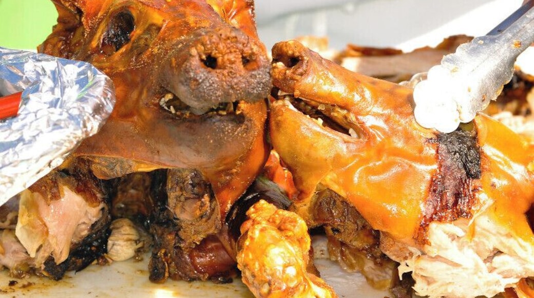 K.... I like Bacon and Pork as much as anyone... but this is simply not appetizing. I mean seriously... I can't look at this and go "Oh Yummy!".
well.... maybe I can. BUT... I don't really NEED to see this part.
As far as Prickly Pear Island.... Talk about a laid back place!