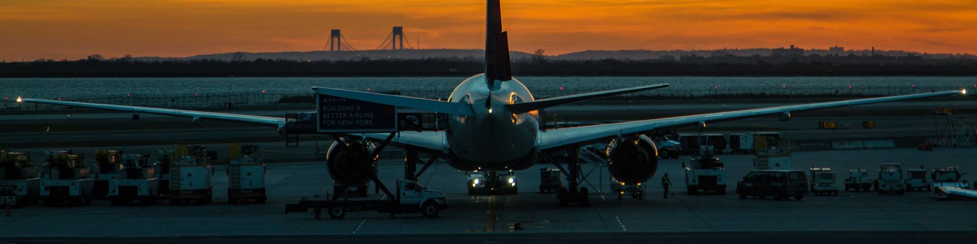 Plane parked at JFK airport