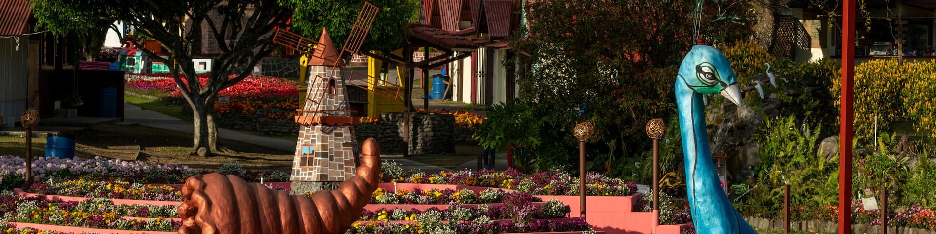 Public gardens in the town of Boquete, Chiriqui province, Panama - stock photo