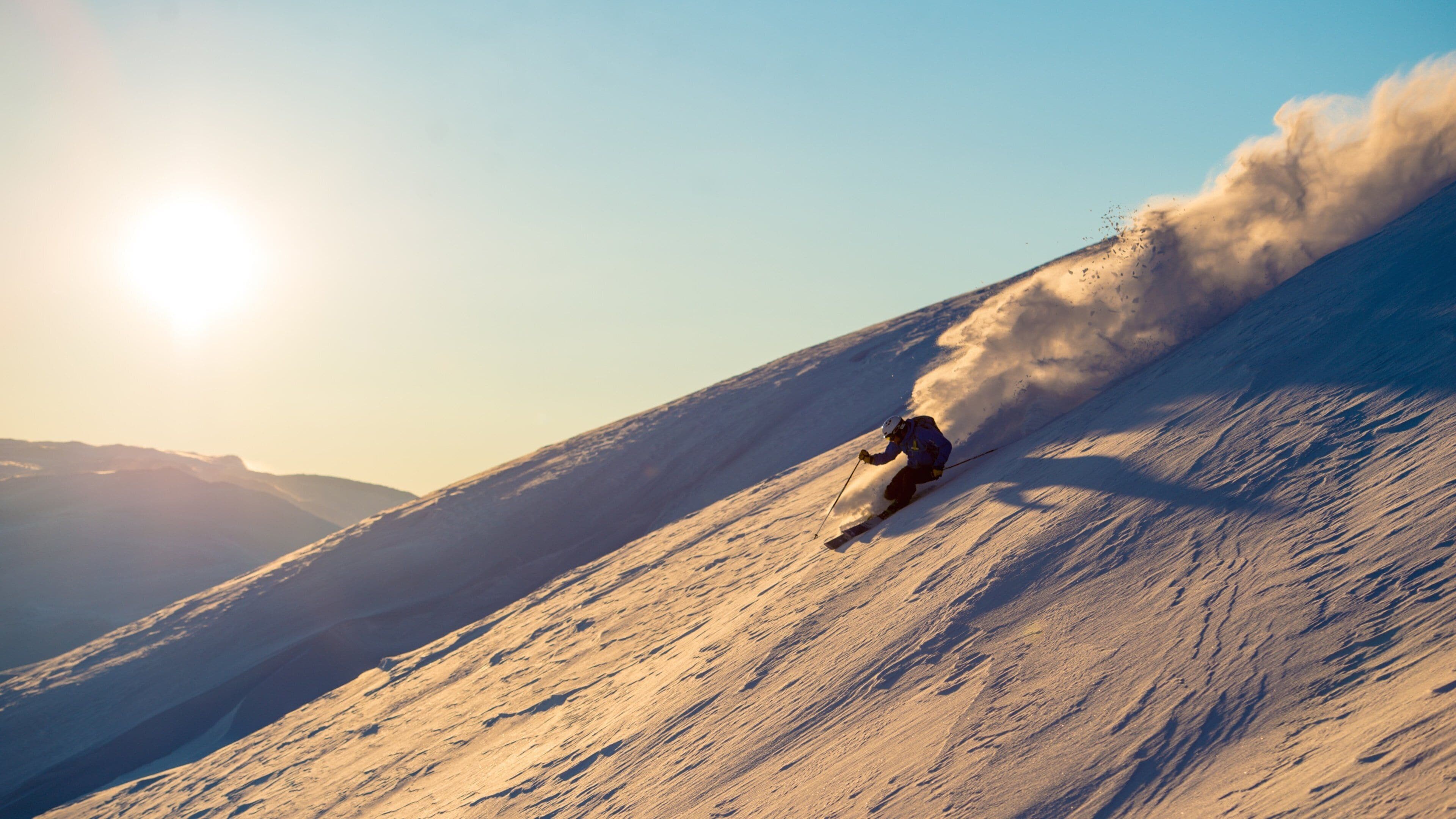 Myrkdalen which includes a sunset, snow and snow skiing