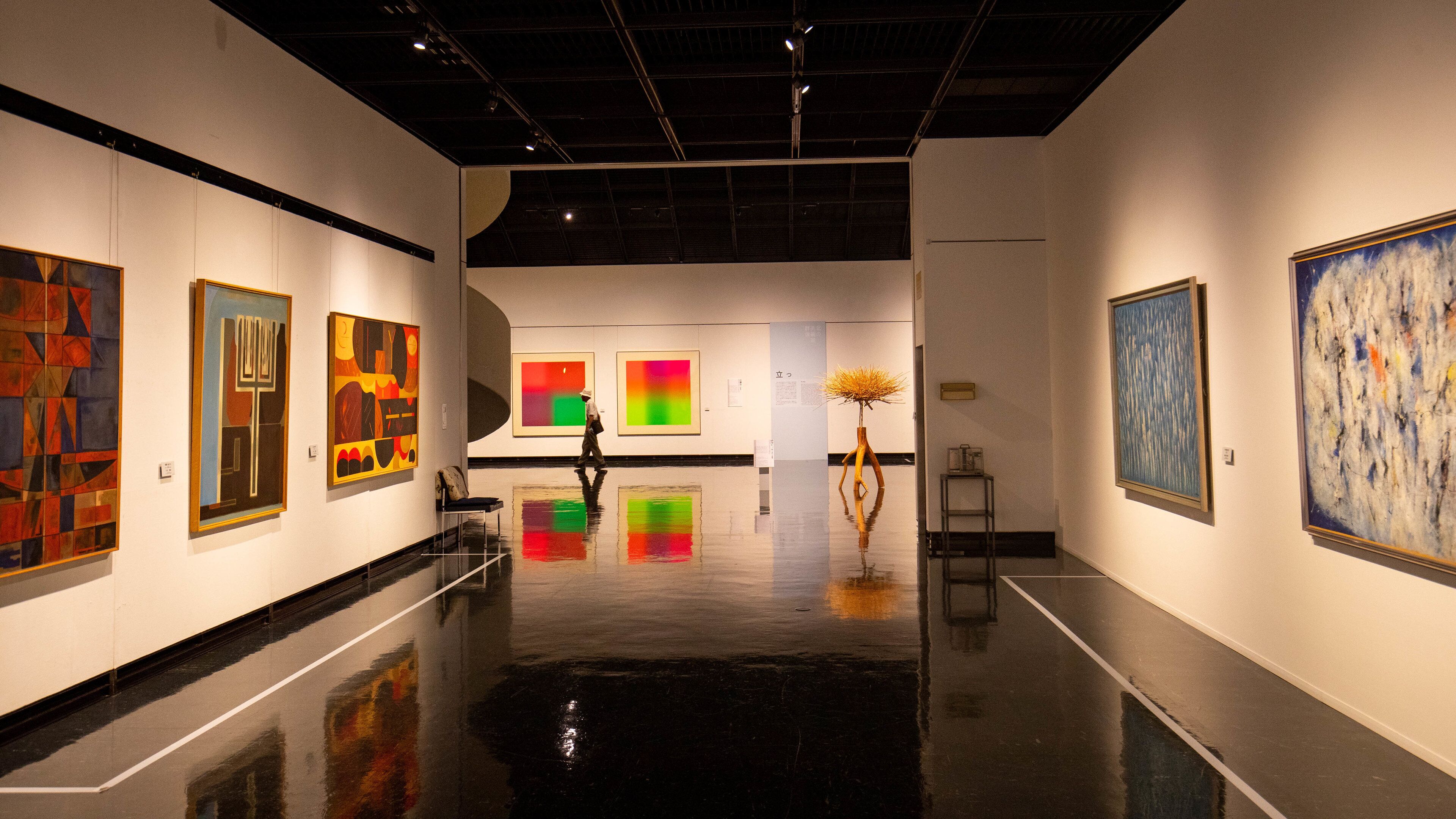 Hokkaido Museum of Modern Art featuring interior views and art