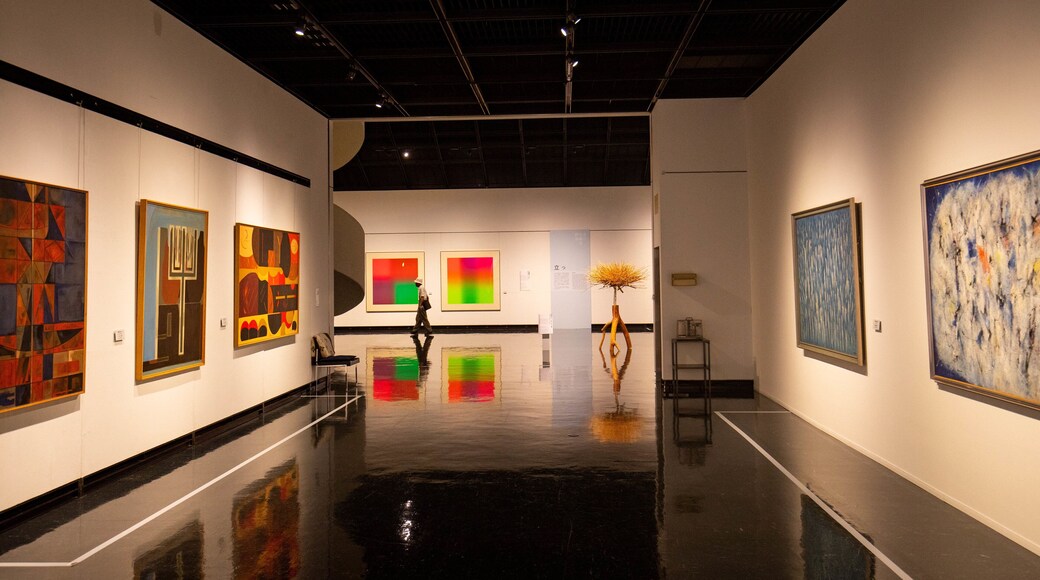 Hokkaido Museum of Modern Art featuring interior views and art