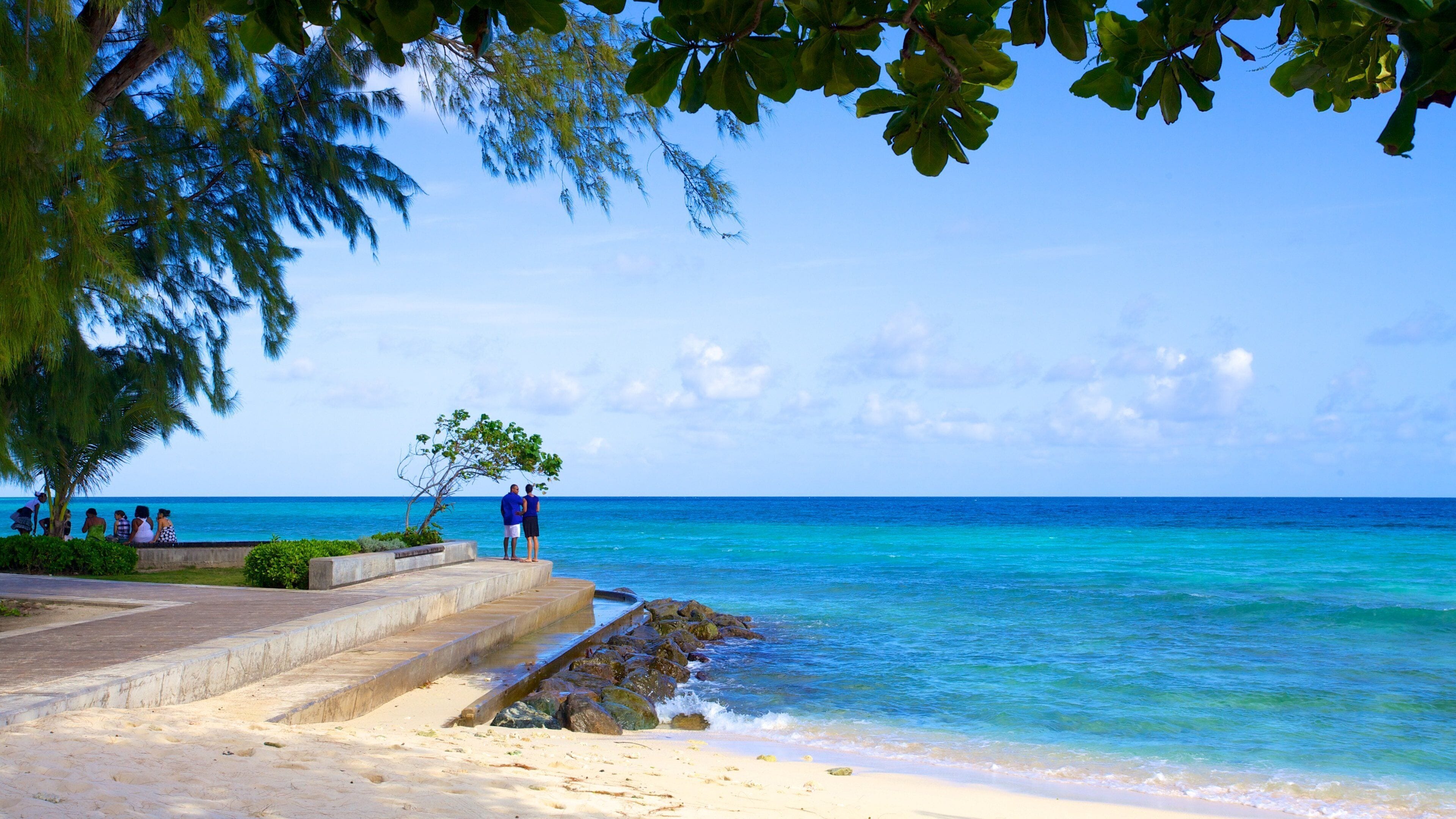 Rockley Beach showing a sandy beach and general coastal views as well as a couple