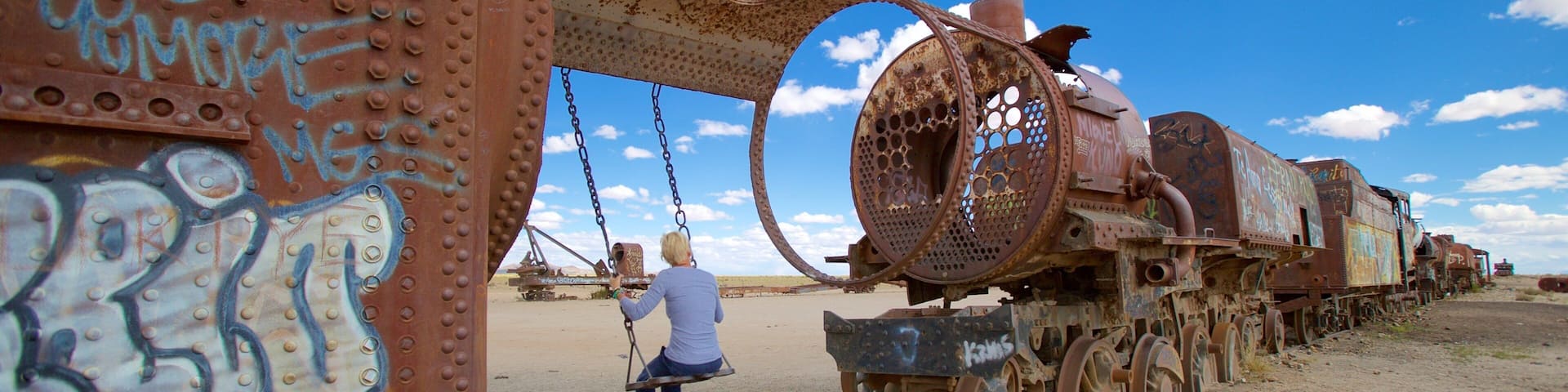 Train Cemetery which includes building ruins