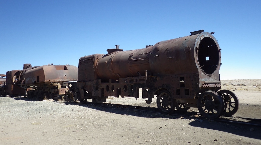 Such a strange sight to see - just outside Uyuni - the Train Cemetary is where old and unwanted (or broken-down) trains went to die, and now tourists can climb up, in and through them... It's like a big train playground for adults (I guess kids might have fun there too!)