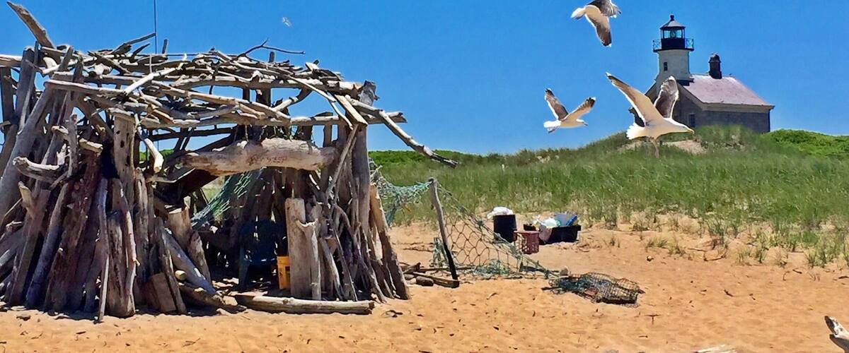 North Lighthouse on Block Island, the view from the west side.