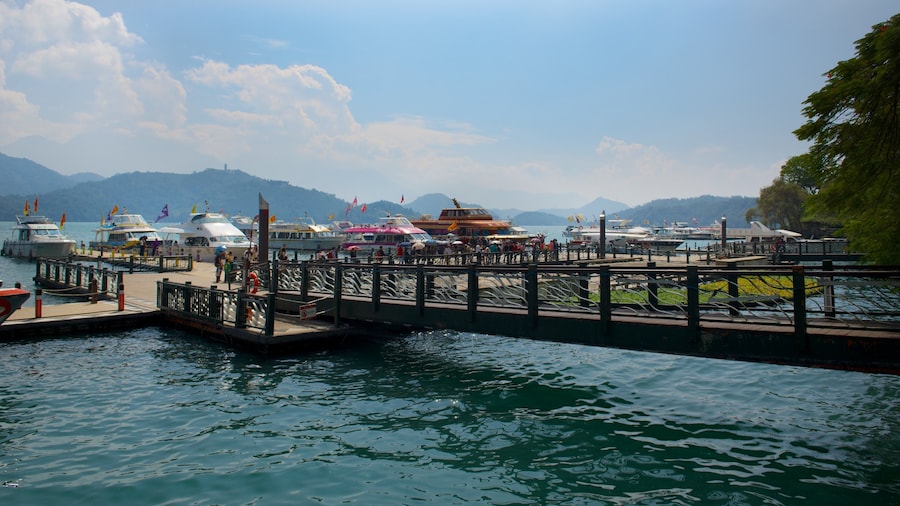 Shueishe Pier which includes a bay or harbor and a lake or waterhole