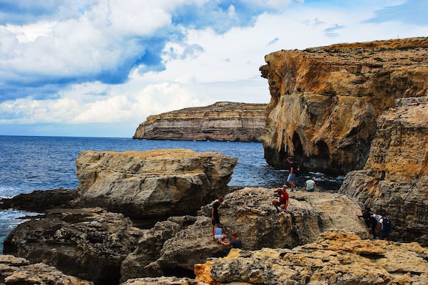 Ruins of Azure window in Gozo Maltese island