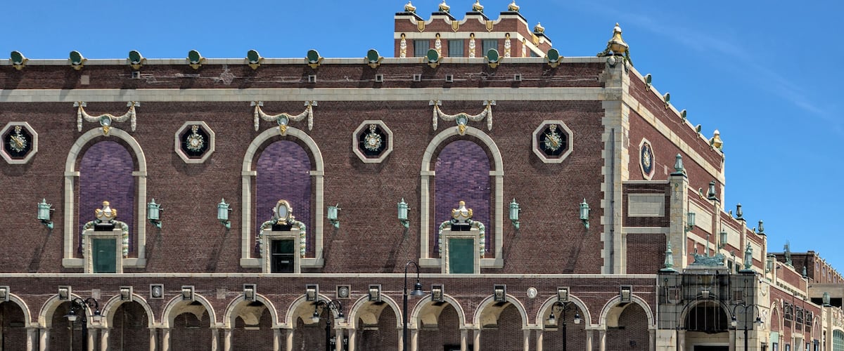 Facade of the Paramount Theater in Asbury Park New Jersey shore.