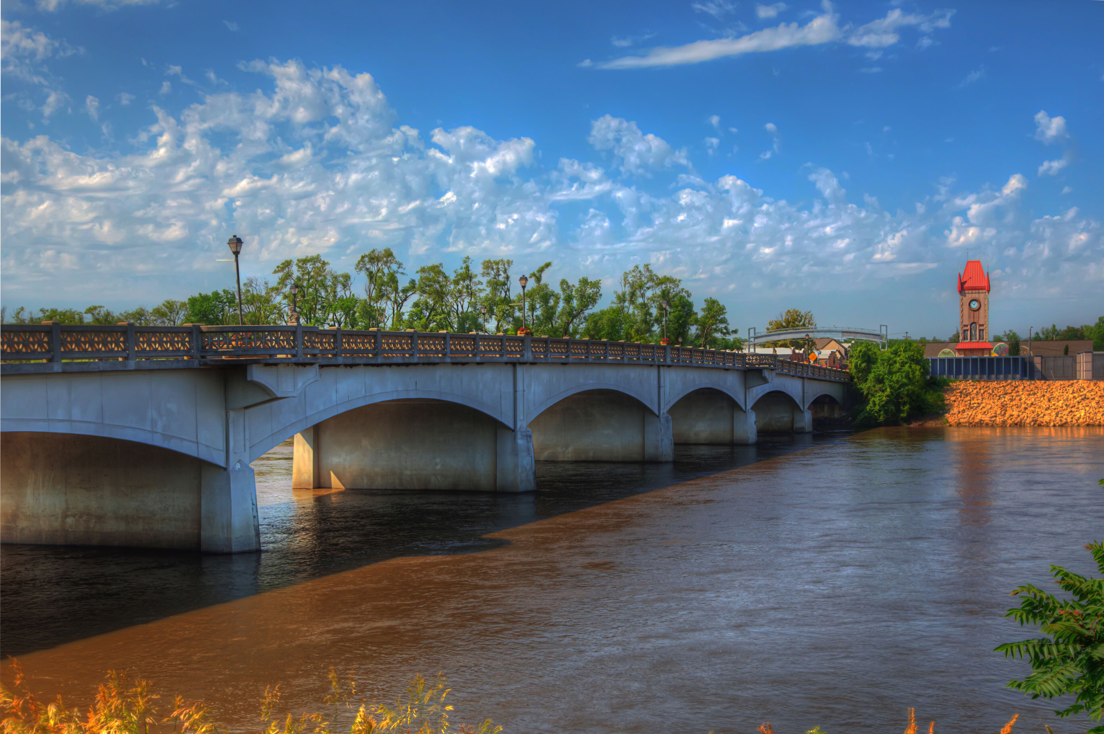Czech Village Bridge. Bridge crossing the Cedar River