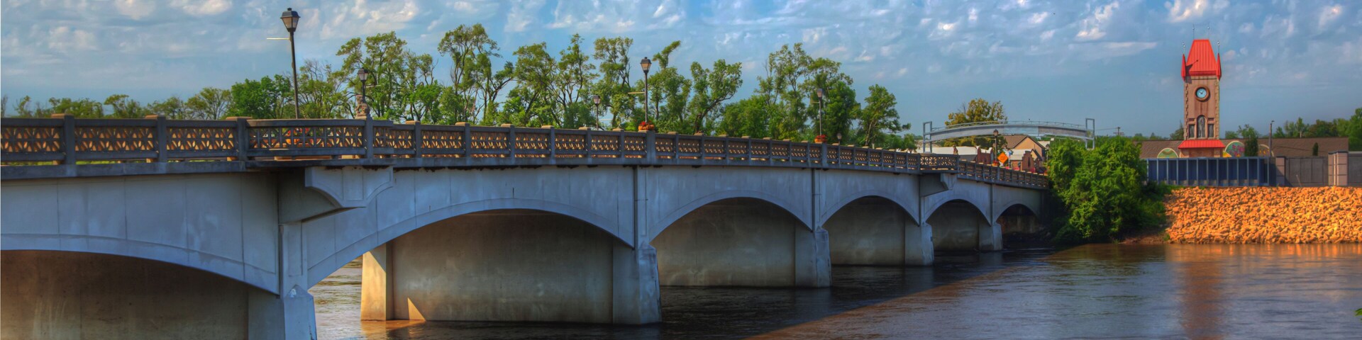 Czech Village Bridge. Bridge crossing the Cedar River