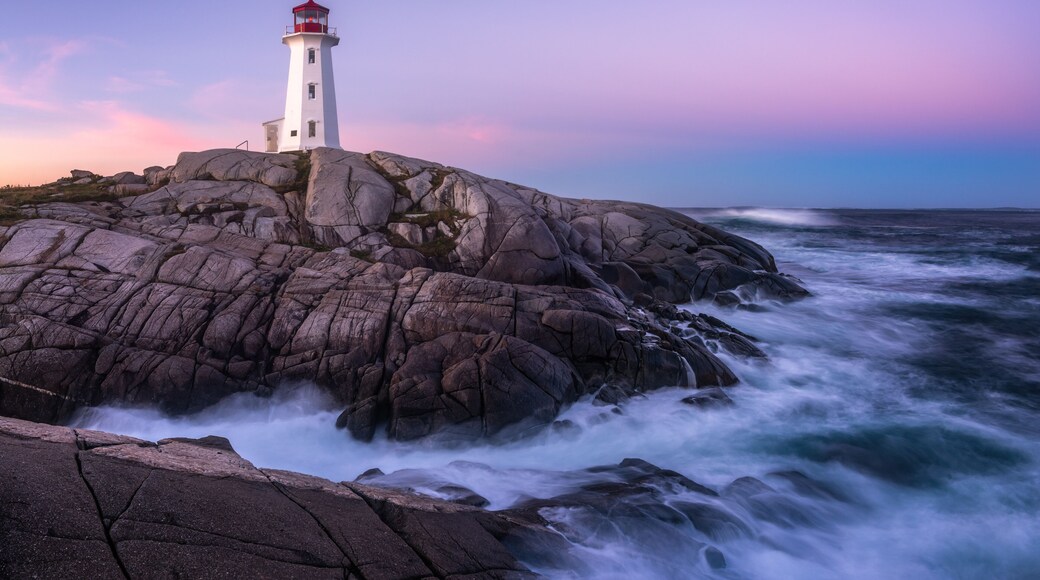 Peggys Point Lighthouse after sunrise