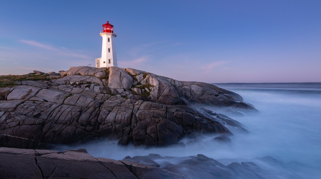 Peggy Cove Lighthouse after sunrise