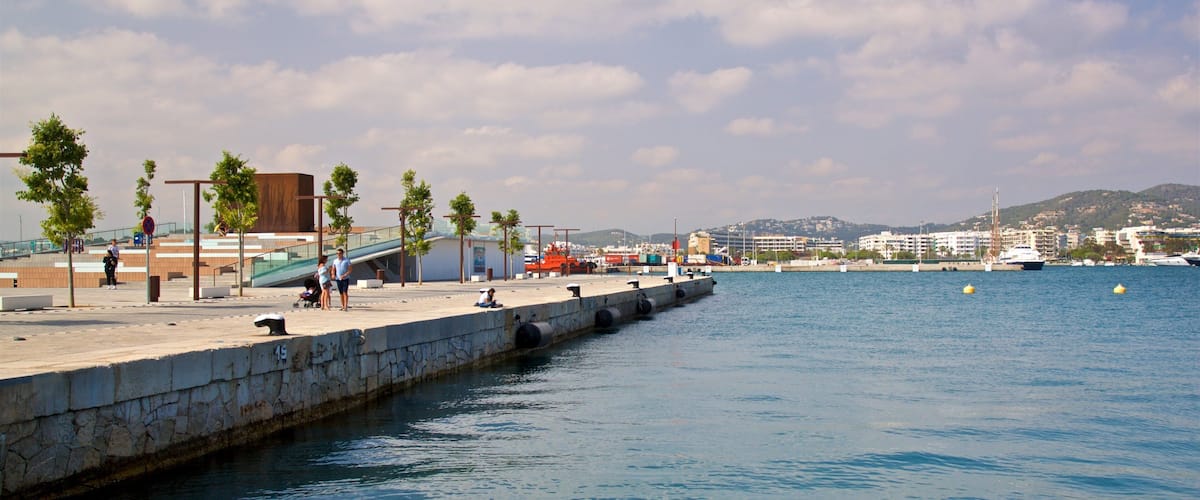 Port of Ibiza which includes a bay or harbor