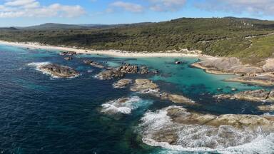 Turquoise Coastal Cove With Rocky Shoreline And White Sand of Greens Pool Beach in William Bay National Park