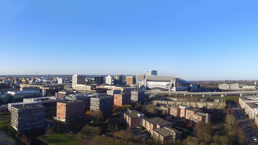 Aerial panorama view on Amsterdam Zuid Oost