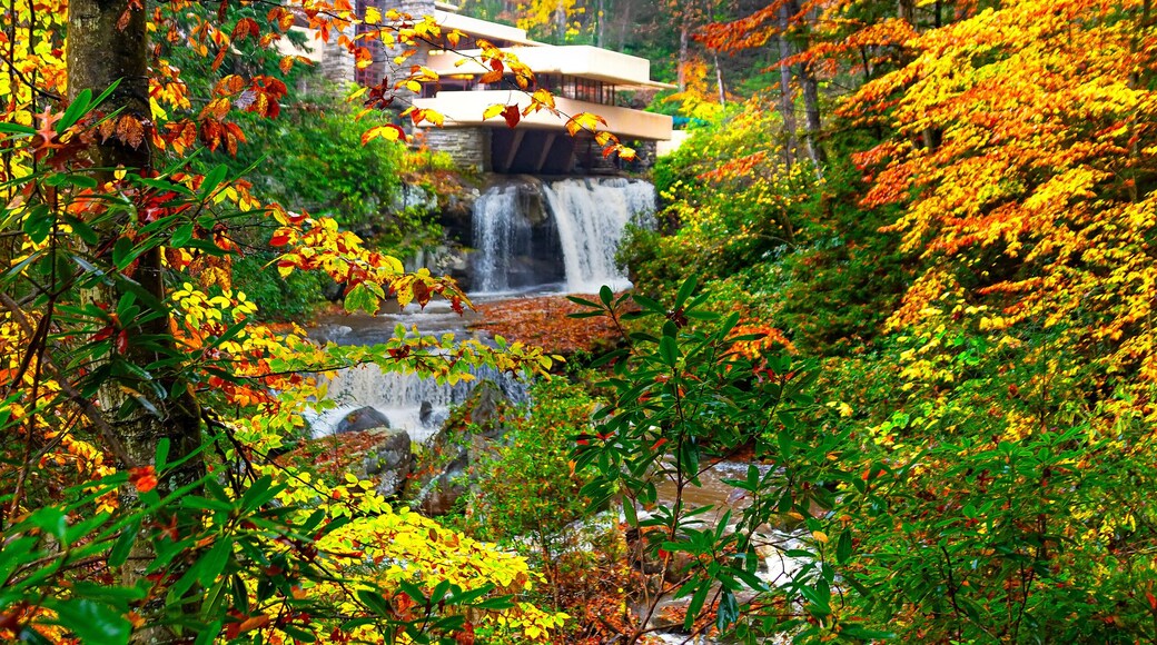 House over waterfall in the Laurel Highlands of the Allegheny Mountains.