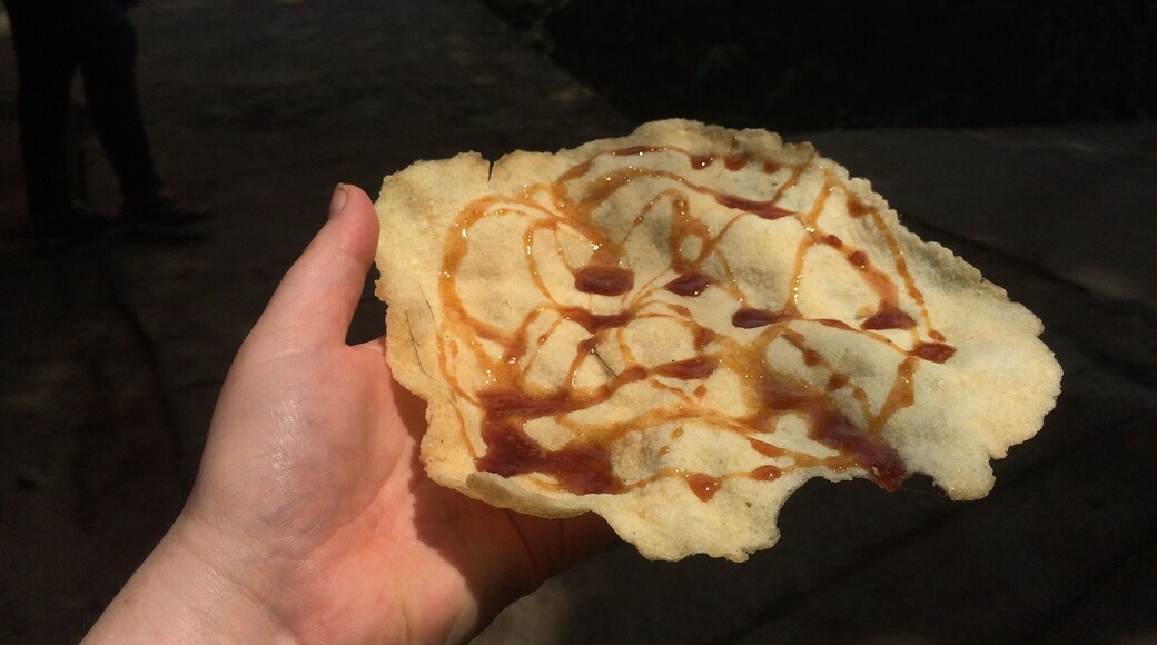 A traditional Balinese pancake, made with tapioca and brown palm sugar. The palm sugar was so thick it was almost like toffee. Absolutely #delicious
