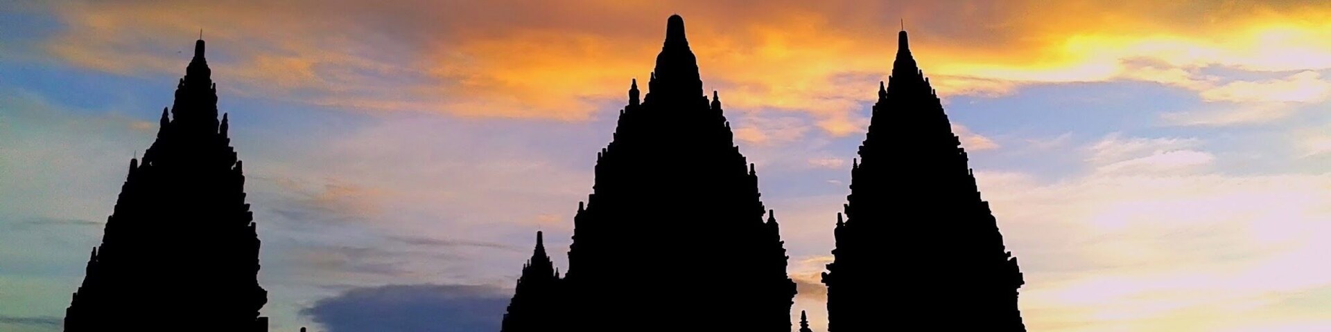 Prambanan Silhouette at the dawn. December 2014.