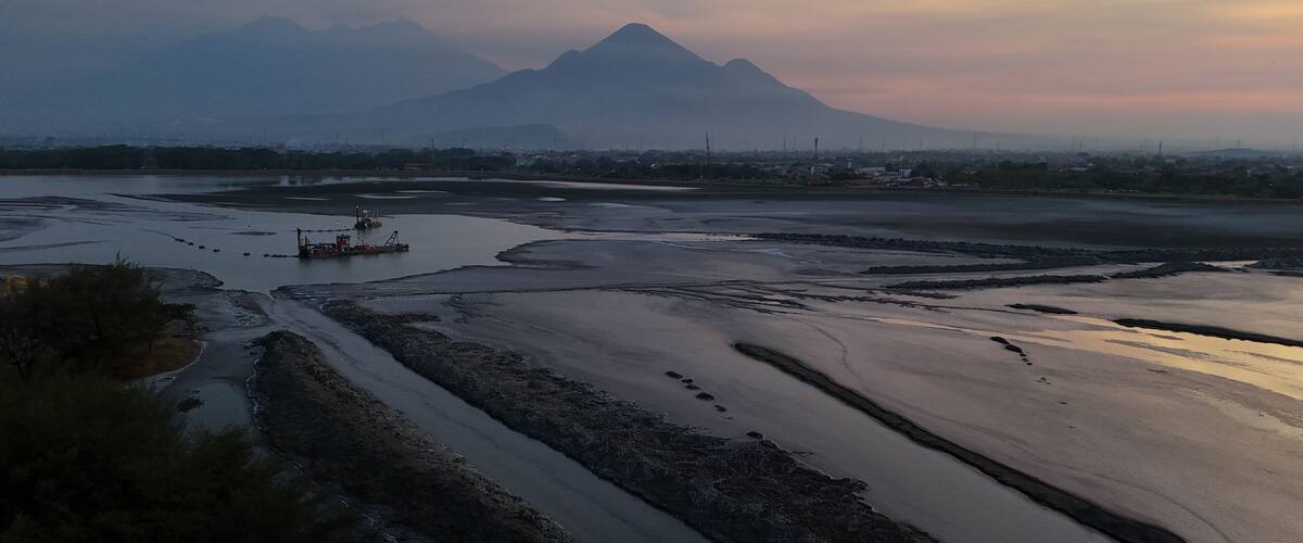 The center of the Sidoarjo hot mudflow or Lapindo mudflow is the result of a mud volcano eruption in Porong sub-district, Sidoarjo, East Java, Indonesia which erupted since May 2006.