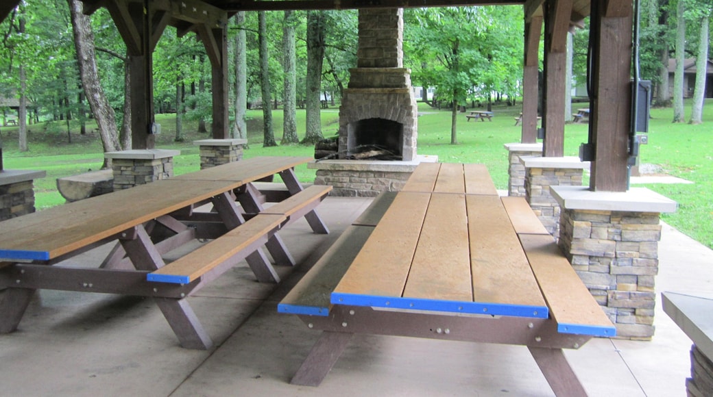 Lincolnmonumentet som viser piknik og skoglandskap